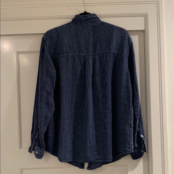 CP Shades blue stripe button front shirt with pocket - Picture 2 of 6